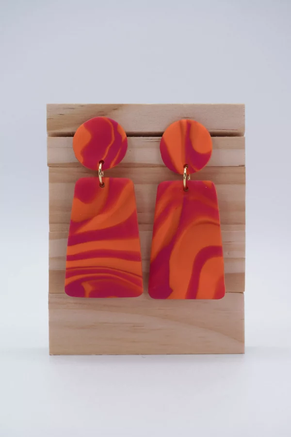 Mezcla fucsia y naranja trapecio