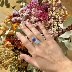 Anillo ajustable tonos azules