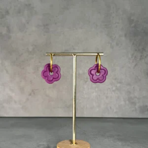 Charm flor arcilla morado