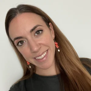 Pendientes de bambú rojo y perla