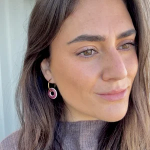 Charm aro pequeno rosa metalizado