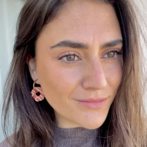 Charm donut relieve marron metalizado