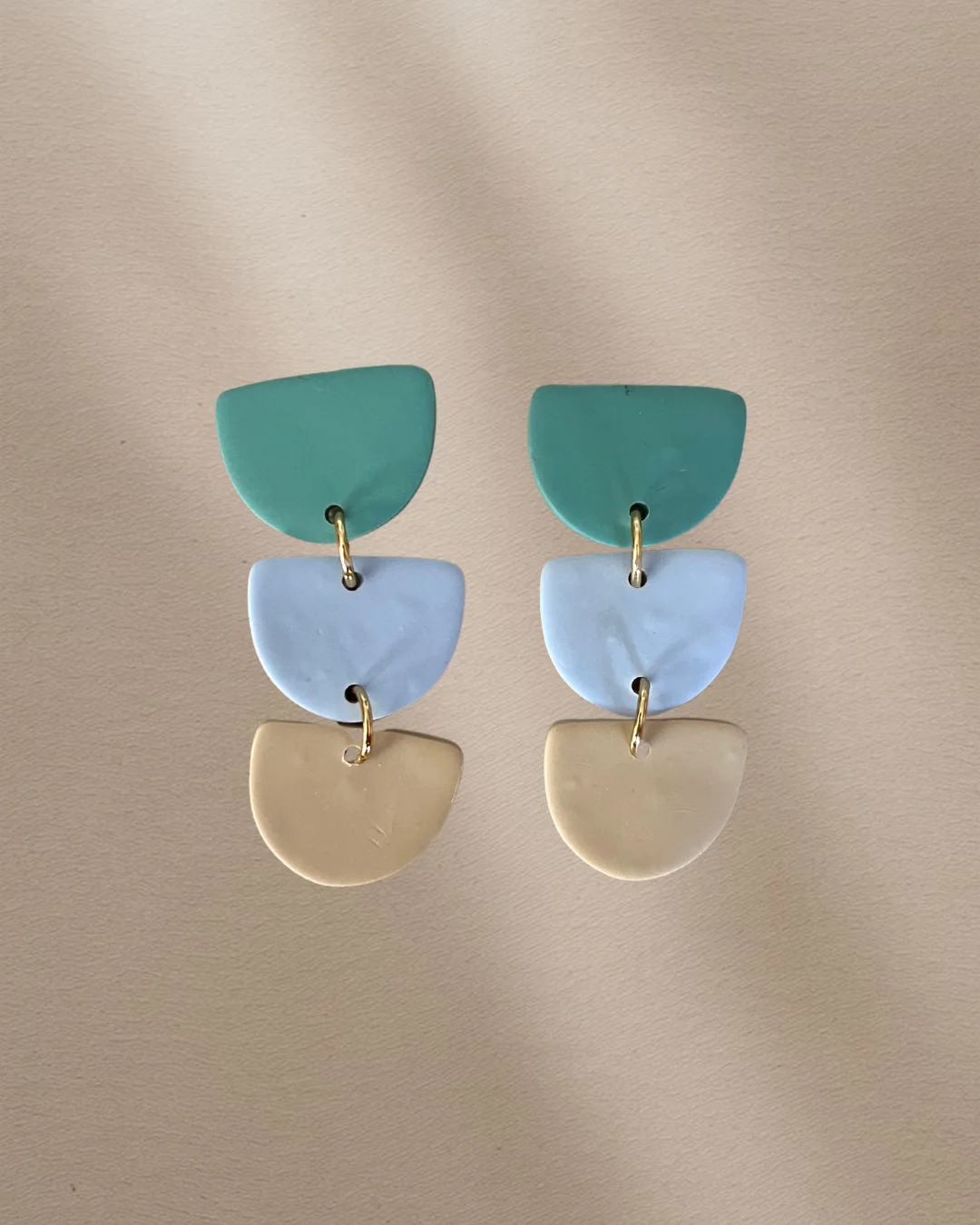 Pendientes triple tonos azules